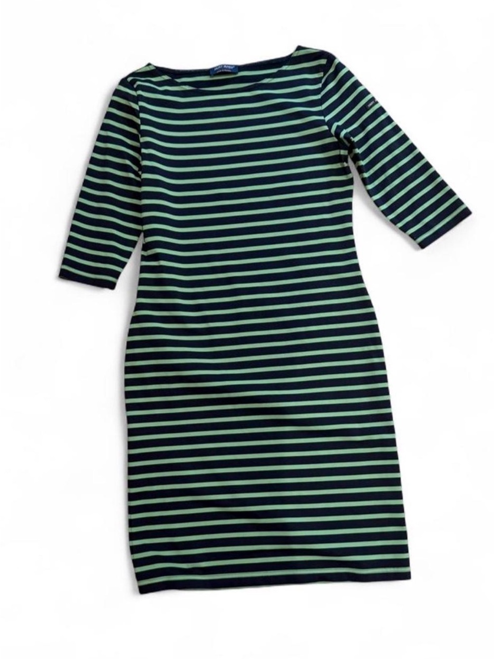 Saint James Navy and Mint Striped Boatneck Dress -Size US6